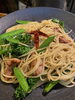 甲州地鶏と春野菜のパスタ、リクエストの一品です「イレギュラーメニューのご紹介です（笑）」