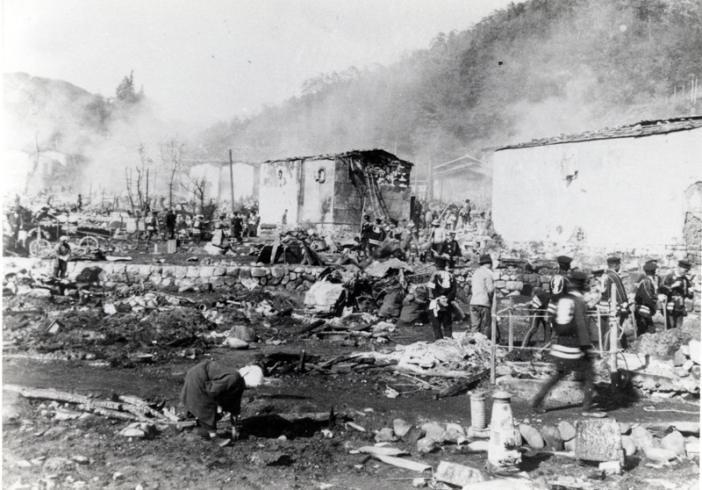 上松町の歴史　大火で焼失した上松町「上松町は町制施行１００周年を迎えました。」