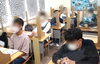 中3夏期講習説明会のようす「中３生は１２５時間+αの夏特訓」