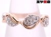 「イタリー ダイヤ0.14ct デザイン リング 13号弱 18KT K18PG WG ピンクゴールド ホワイトゴールド  販売中！ 玉や質店 千葉 市川市 本八幡」