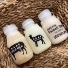 左からGOLDMILK、ヤギミルク、甘酒「冷凍プリン・ミルク・テリーヌ販売開始!!」