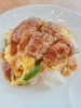 ガーリック豚たま丼「8/6 Today’s Special ガーリック豚たま丼　日替わり　おすすめ　ランチ　夜ご飯　テイクアウト　木更津　中華　金龍」