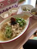 デザートにはレアチーズケーキ２個🐷💓「具材たっぷり栄養満点🙆素麺😋🍜☀️」
