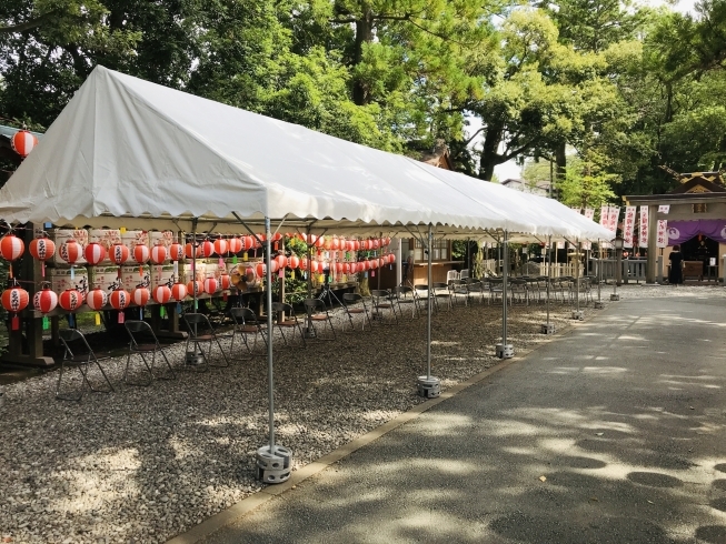 ①『さるめ神社 宵祭・例祭』テント設置「８月後半 仕事記録」