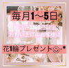 「お得情報！毎月1〜5日税込み3300円以上ご購入のお客様に花1輪プレゼント【越前市/花屋/生花/フラワーアレンジメント/ふるーれ・T】」