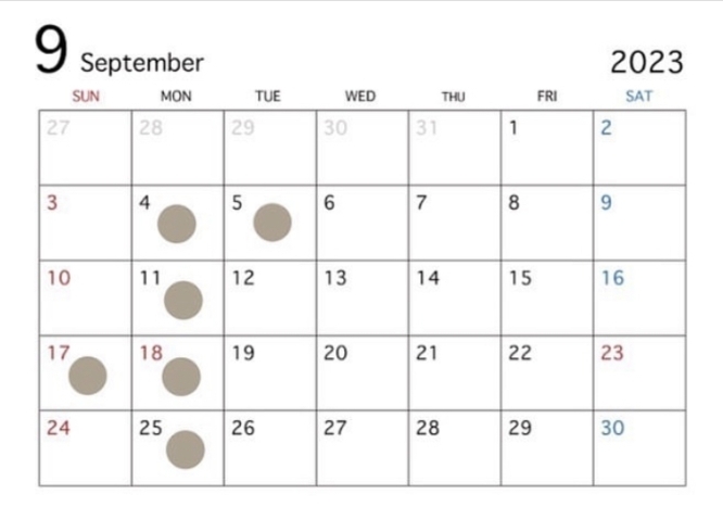💄９月の予定表💄「９月のご予定いかがですか🎀　〜出水・阿久根・長島　美容室、サロン　トータルビューティーサロン〜」