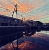「寺川と夕焼けがキレイでした✨」