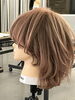 ピークアブー、久保木先生の展示ウィッグ「 ＊お休みの日のひとこま（休みの日でもカット講習行ってます）＊」