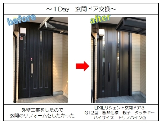 玄関リフォーム、見比べてください☆「【名古屋市】玄関ドアの高さ2m60㎝、カタログにも載っていない、、、」