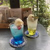 カフェギャラリー茶蔵さんのクリームソーダ「2022瀬戸芸in犬島と「おもてなし西大寺」」