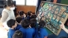 はめ絵を近くで見せて頂きましたよ♡「田中つとむのてんてこ座　鑑賞会in塩川幼稚園」