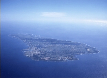 喜界島上空からの写真。