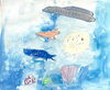 「モチーフ：貝殻と魚の絵、雨降りの絵」