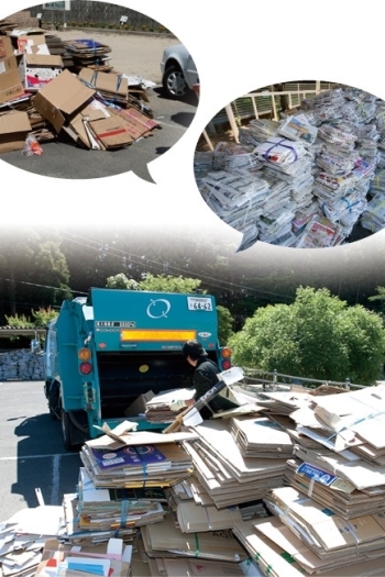 古紙の回収　
学校、町内会の廃品回収などもご協力します「マテック株式会社」