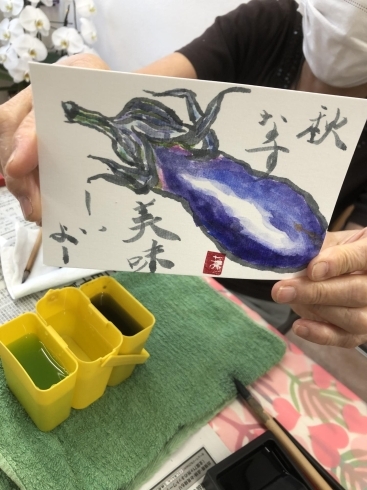 参加者の作品③「まちゼミ【大人のわくわく絵手紙】」