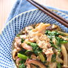 豚肉ときのこと春菊のオイスターソース炒め