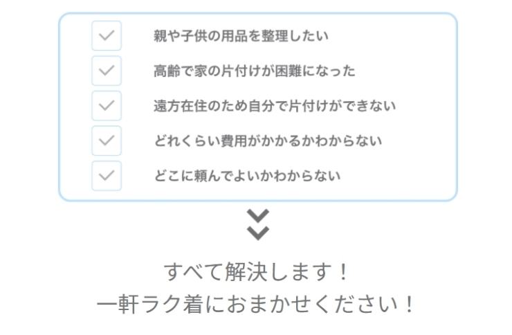 「おかたづけコンサルティング一括サービス 「一軒ラク着」」