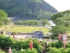 芝生広場と城山と津久井湖とルピナス♪
