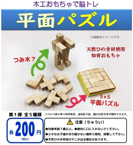 平面パズル　全５種「木工パズルをガチャガチャで販売しています。お得なセット販売もあります。」
