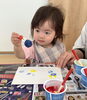 「スポンジスタンプで初めての色あそび」