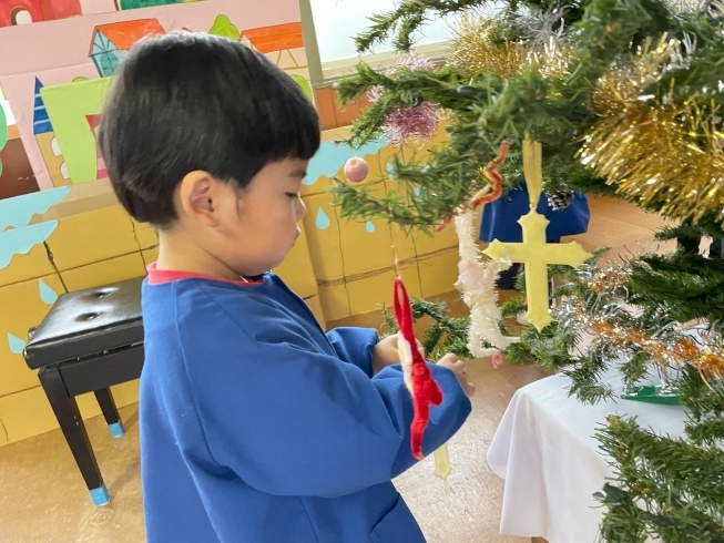 飾ってくれてありがとう♡「もうすぐ１２月☆幼稚園でクリスマスツリーを飾りました♪」