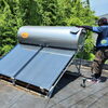 新しい太陽熱温水器入れ替え後(2軒目)「汗が、「とどま〜る事を知らな〜い」 ( Mr.Children⁡ 風) 本日の作業は太陽熱温水器入れ替え工事等などでっす✌️」
