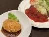 カニクリームコロッケとハンバーグ「長年にわたり地域の皆様に愛されている洋食レストラン」