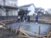 コンクリート打設「新規物件の基礎工事が完了しました。」