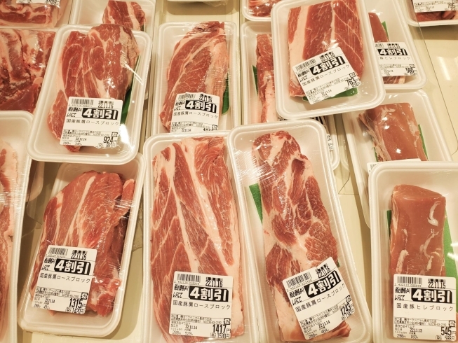 ロースブロック「《国産豚のブロック肉》がオススメ商品となっています✨」