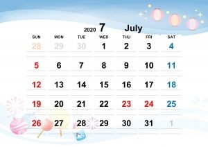 営業カレンダー「今日から７月！営業カレンダーできました(*^^*)」