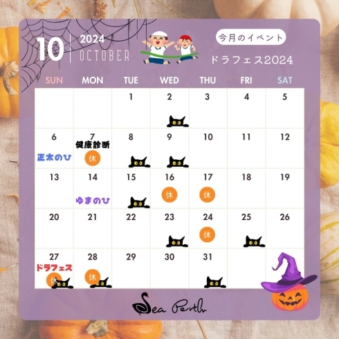 10月の営業日「10月のオススメです!」