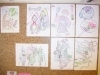 フロアのあちこちに入居者の作品が展示されています 