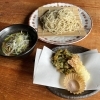 1/13温かいニラかきたま汁冷たい蕎麦、ミニ天ぷら付き