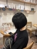宝塚 美容室 黒髪 前下がりボブ 託児所付き「久しぶりのご来店 宝塚 美容室 黒髪 前下がりボブ 託児所付き」