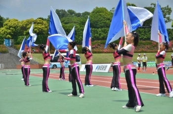 試合開始前にも披露してくれました