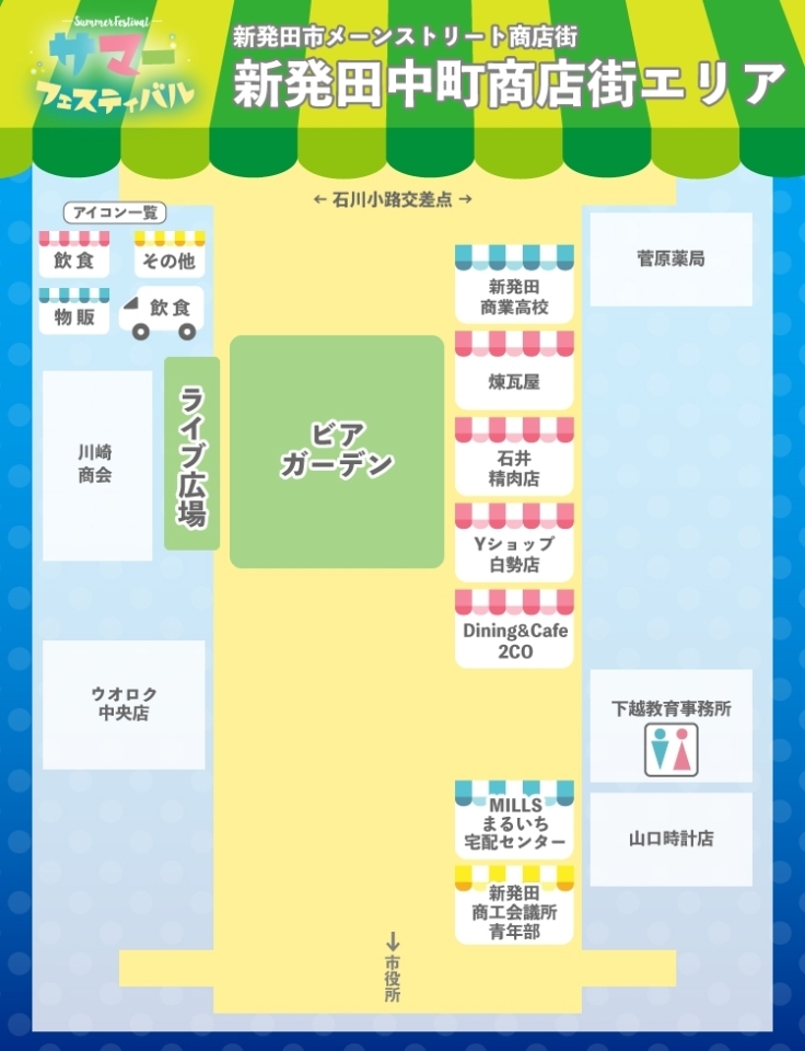 メーンストリート商店街：新発田中町商店街エリア｜サマフェス2019ガイドマップ