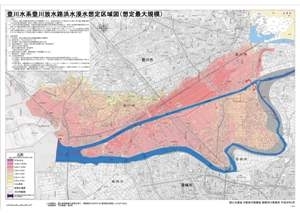 豊橋河川事務所が発表した<br>豊川水系の想定最大規模の浸水区域