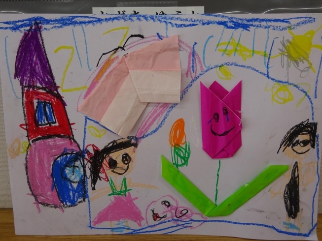 折り紙製作（5歳児）「子どもは遊びの天才です」