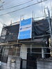 外壁塗装施工中「山科区で外壁塗装工事させていただぎました。」