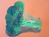 「児童科　生徒作品　ブロッコリーの水彩画」