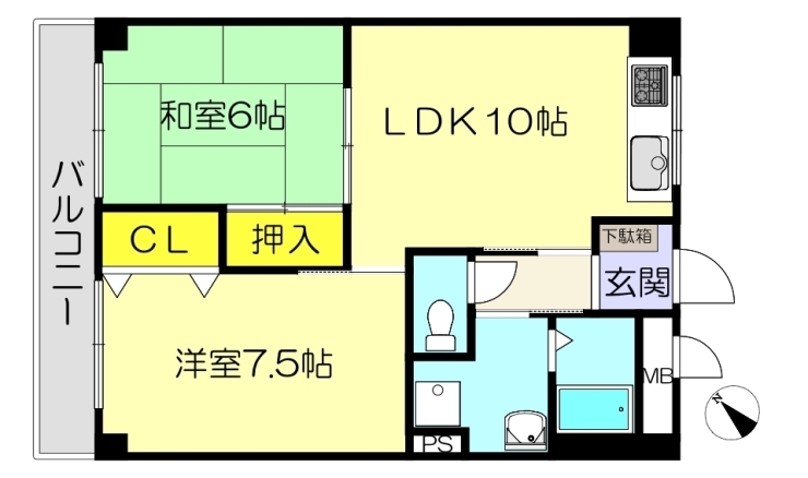 間取図「ピッカピカの２ＬＤＫです！！」