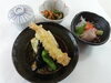 揚げ出し豆腐と海老天「   ○・。＊　週替わりアザレアランチ　＊。・○」