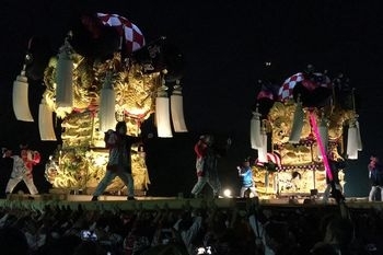 高祖太鼓台と長野太鼓台（池田池公園）