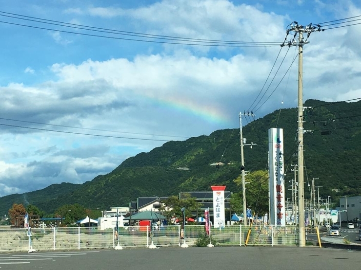 外に出てみると運が良いことに、綺麗な虹が！<br><br>