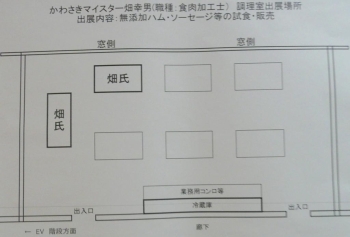 ハムなどの試食も行われた５階調理室