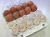 （上）もみじの卵<br>（下）烏骨鶏の卵