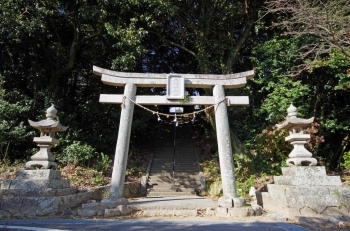 【社頭・鳥居】<br>正面鳥居から参道階段を上る