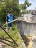 土台にホースを取り付けます「#84.プールの水溜め」