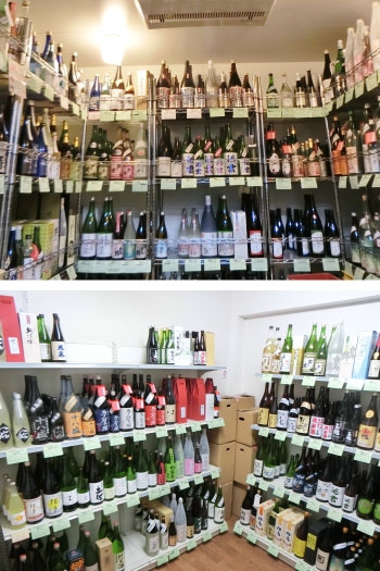 温度管理をした貯蔵庫と常温庫。常に150種類が並んでいます。「日本酒セラー HARETOKE（ハレトケ）」