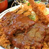 かつめしを頼むとご飯が見えない！　なぜなら牛かつが二枚乗っているから♪